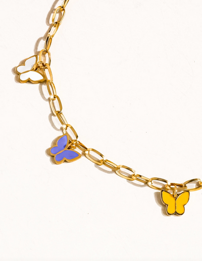 Multi-Color Butterfly Anklet