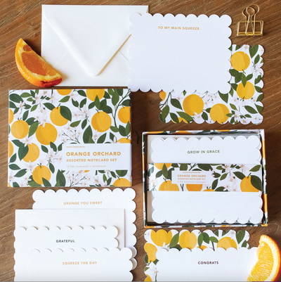 Orange Orchard Assorted Notecard Set