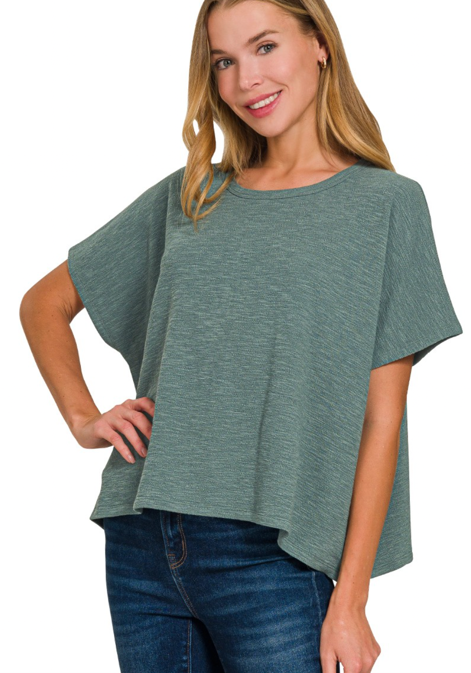 Cotton Oversize Tee | Ash Jade