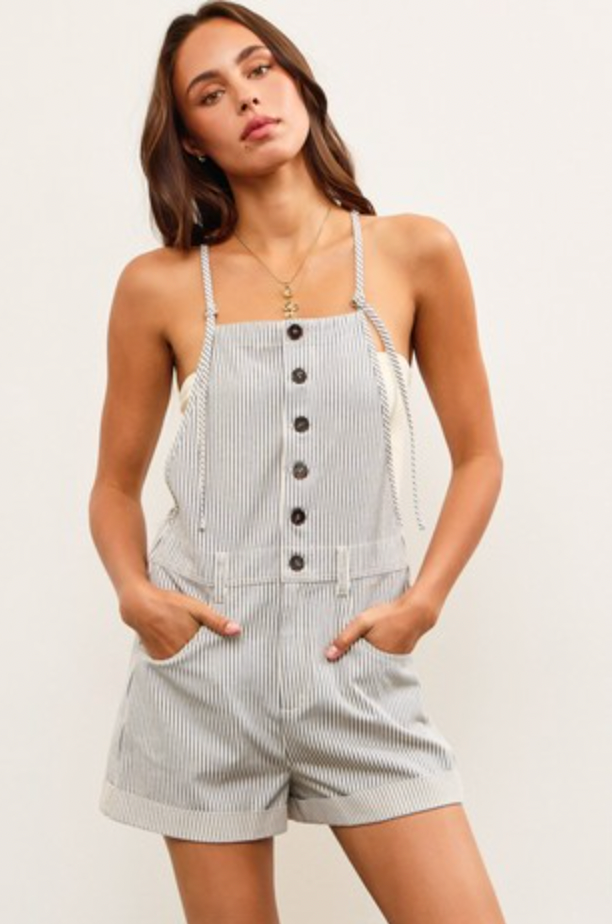 Striped Sleeveless Romper