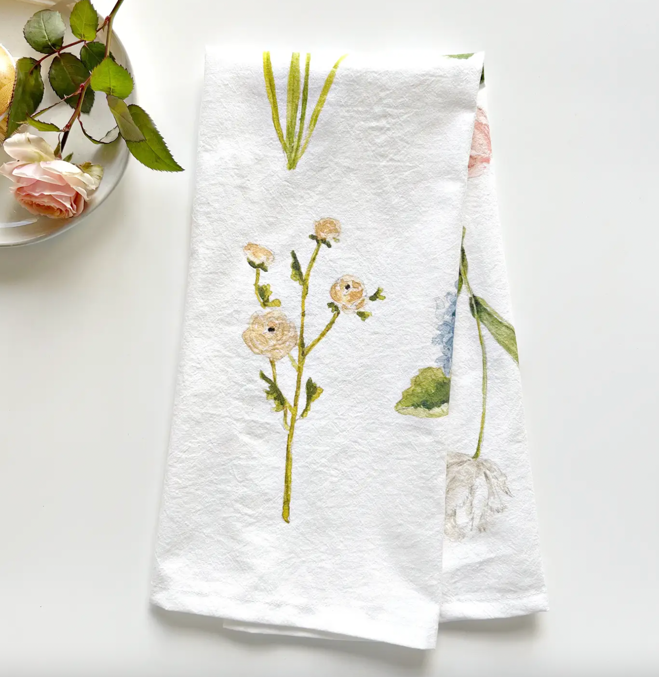 Garden Flowers Tea Towel