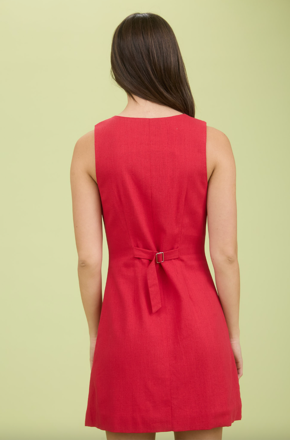 Button Down Linen Mini Dress
