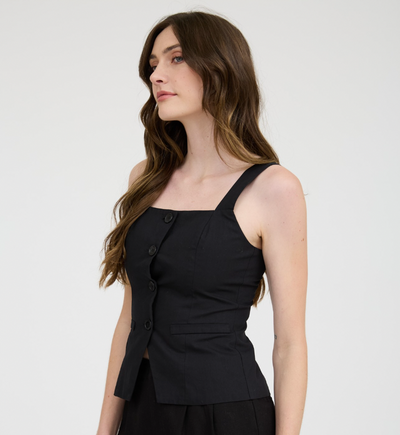 Sleeveless Button Down Blouse