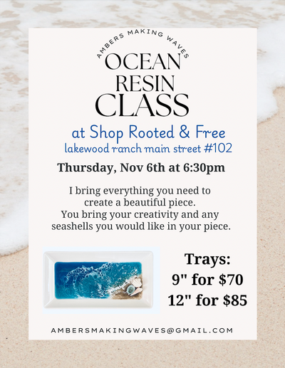 Amber's Making Waves // Resin Art Class (9 inch tray)