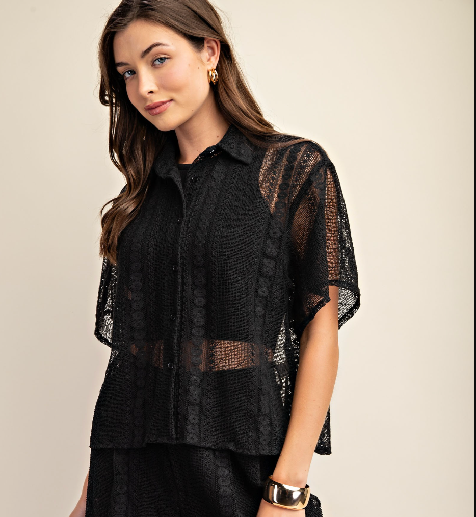 Selah Sheer Button Down