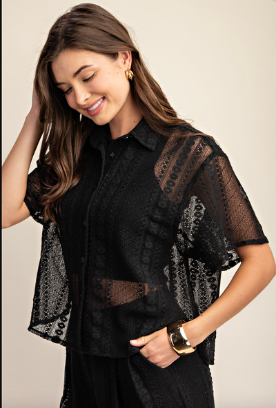 Selah Sheer Button Down