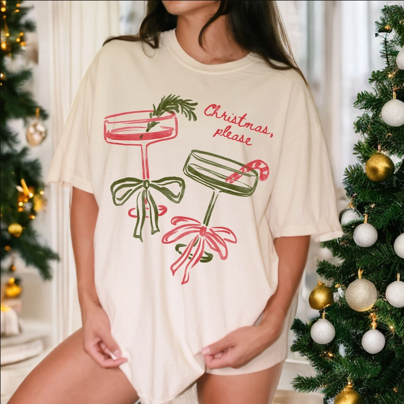 Christmas, Please Cocktail Graphic Tee