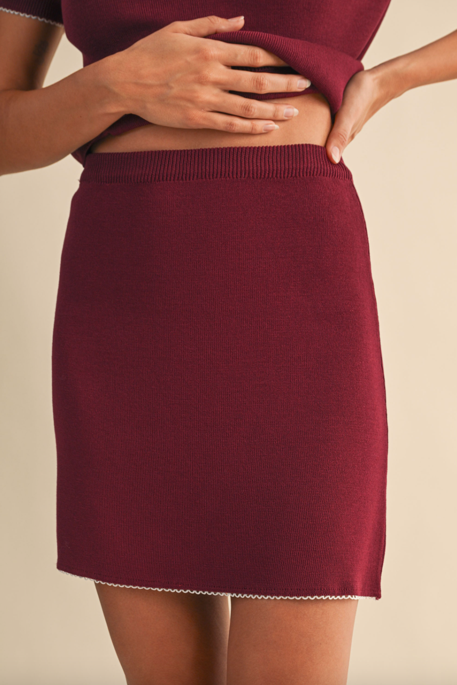 Gigi Lace Trim Knit Skirt