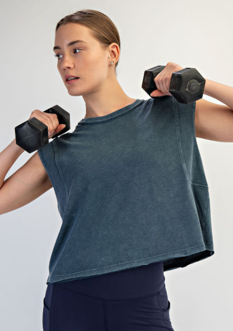 Georgie Sleeveless Tank | Blue