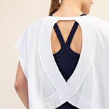 Eva Cotton Slub Open Back Top | White