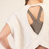 Eva Cotton Slub Open Back Top | Beige