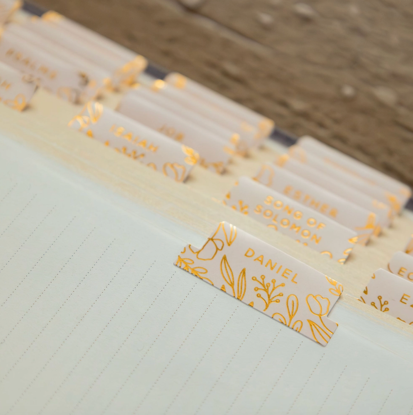 Bible Tabs | Gold Carnations