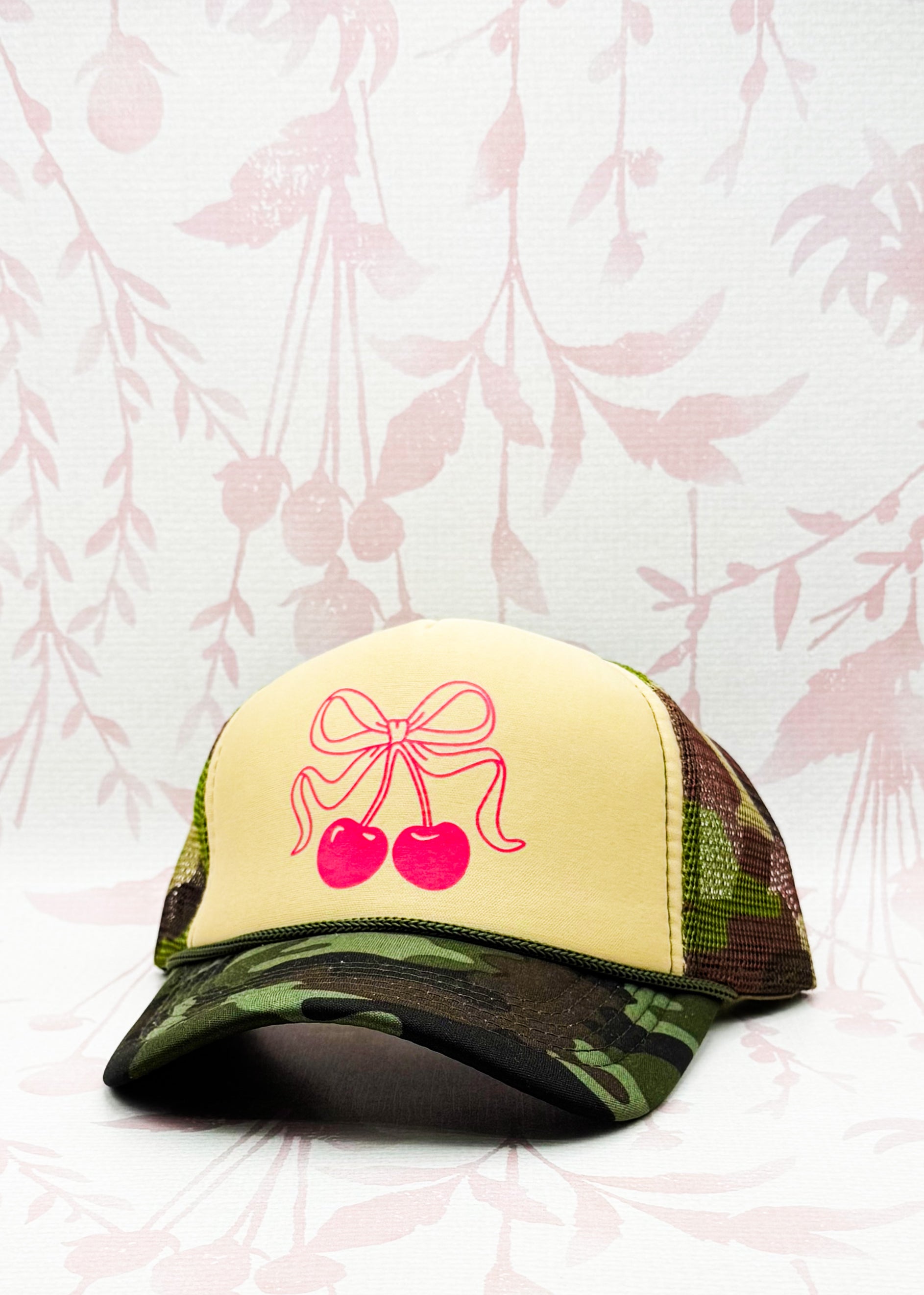 Bow Cherry Camouflage Trucker Hat