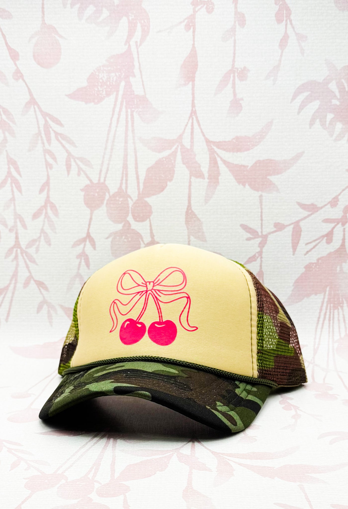 Bow Cherry Camouflage Trucker Hat