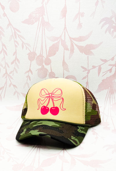 Bow Cherry Camouflage Trucker Hat