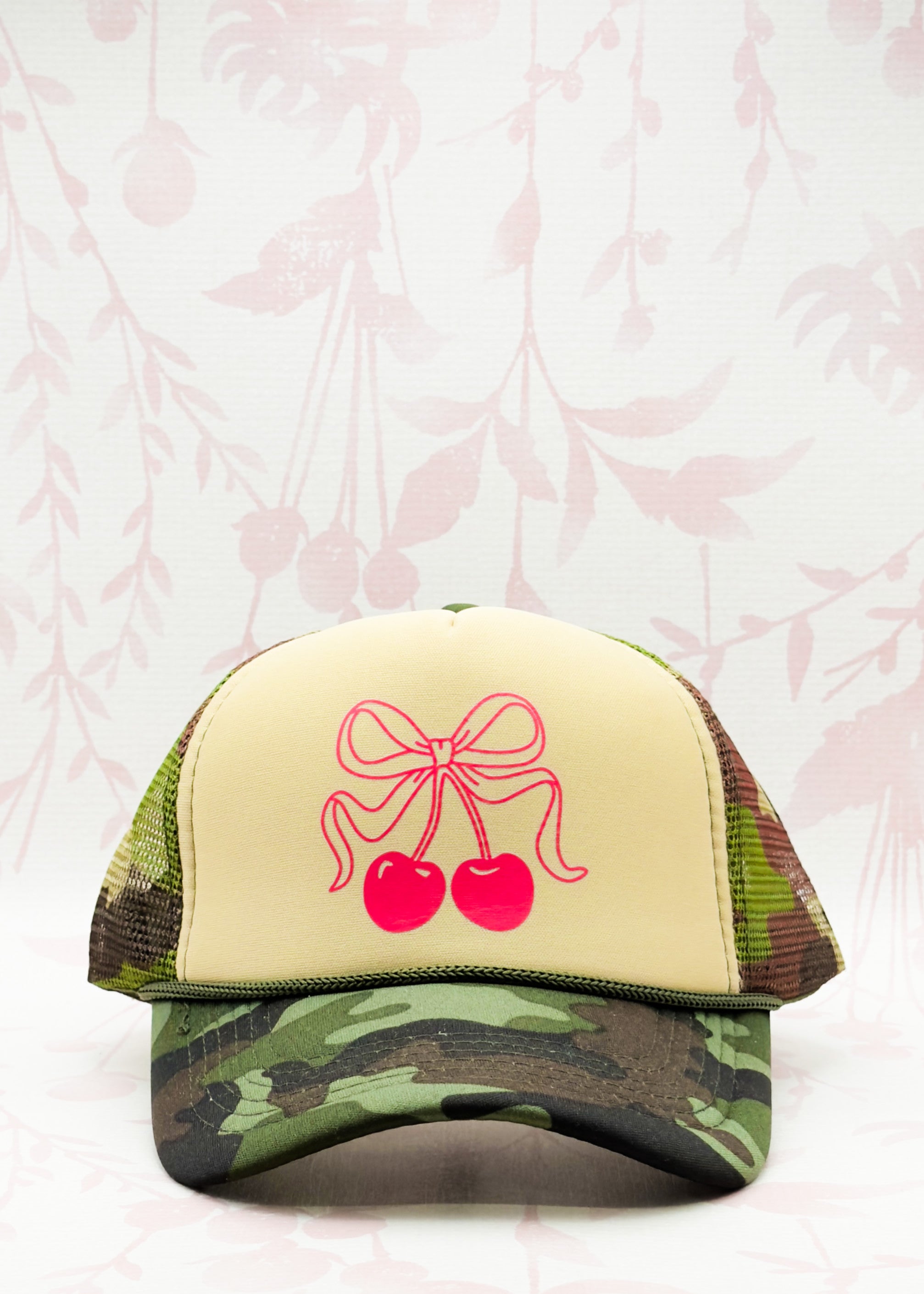 Bow Cherry Camouflage Trucker Hat