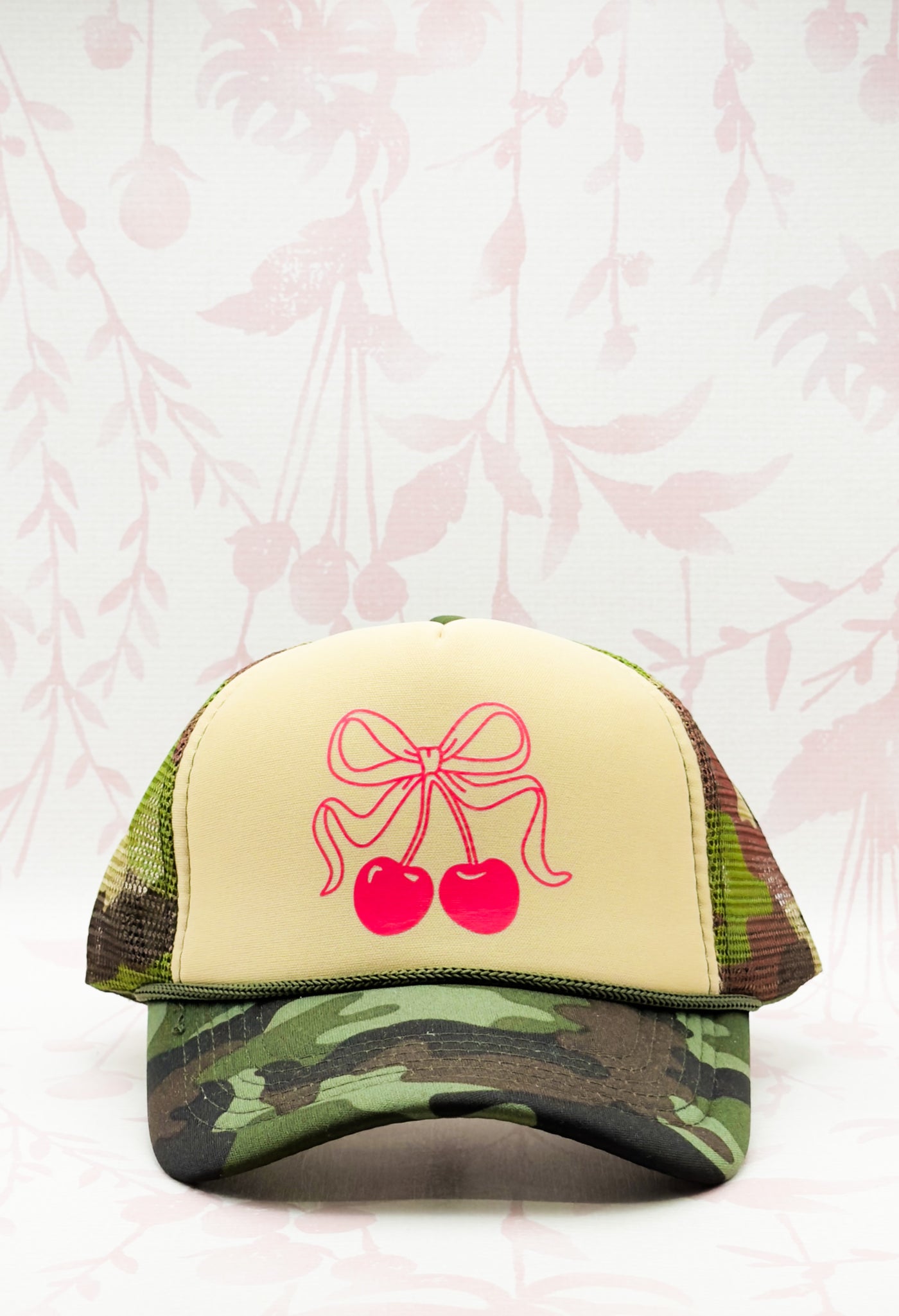 Bow Cherry Camouflage Trucker Hat