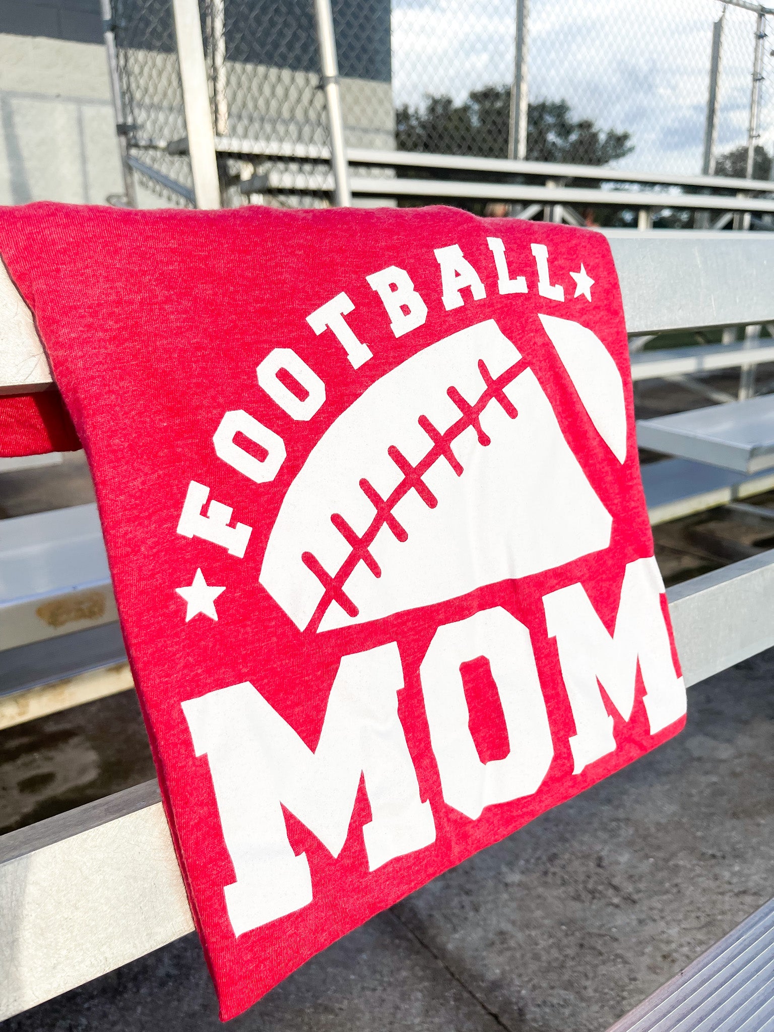 Red Football Mom Graphic Tee