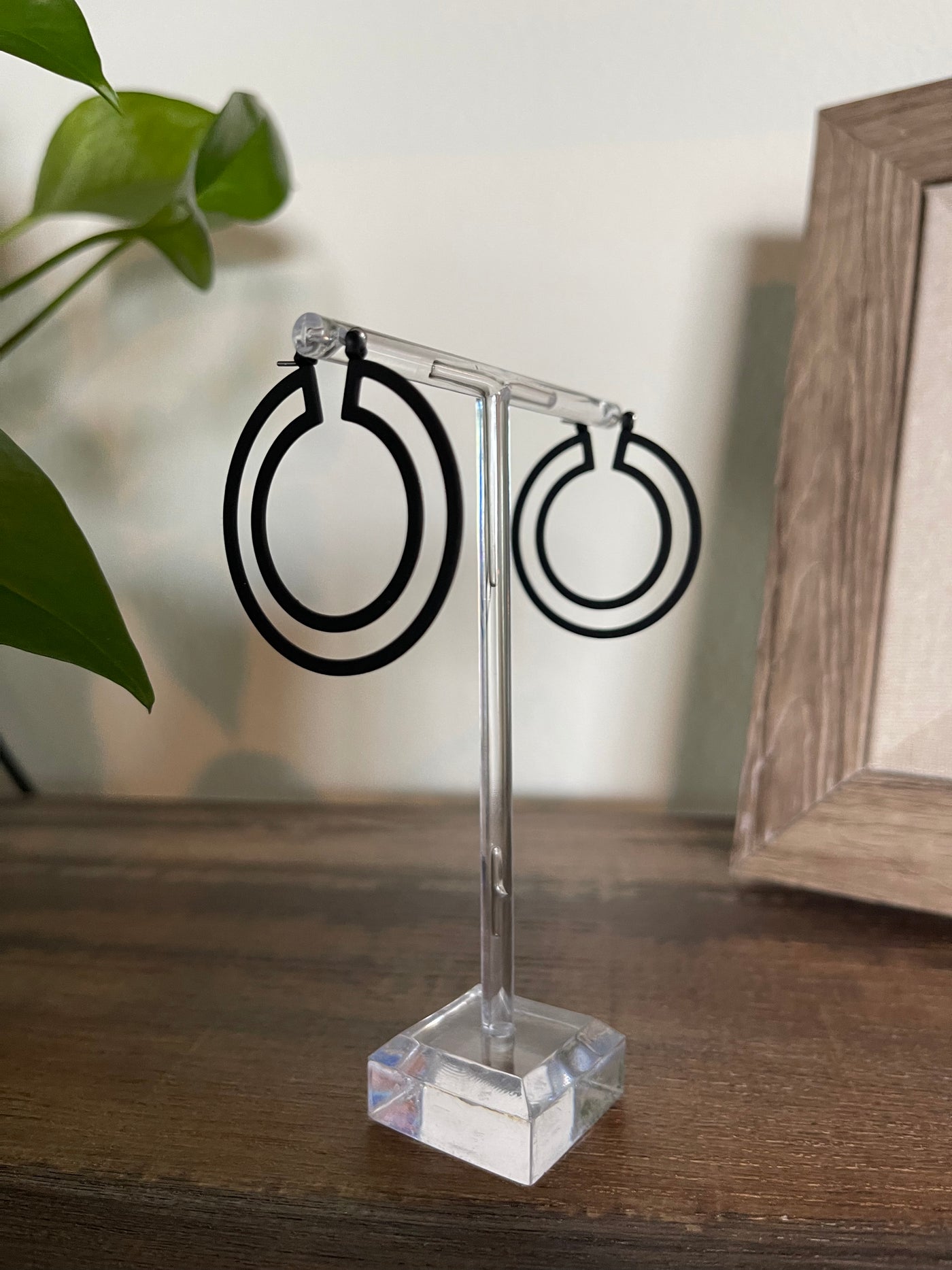 Black hoop earrings